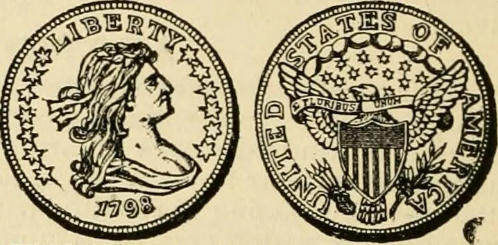 An illustration from coin chart manual : supplementary to Thompson's Bank note and commercial reporter, containing facsimiles of all the gold and silver coins found in circulation, throughout the world, with the intrinsic value of each, The, 1879, leaf 67
