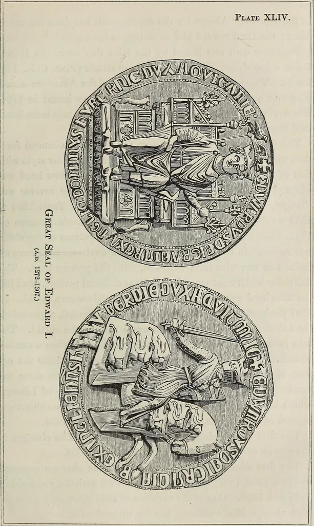 An illustration from Coins, medals, and seals, ancient and modern. Illustrated and described. With a sketch of the history of coins and coinage, instructions for young collectors, tables of comparative rarity, price lists of English and American coins, medals and tokens, &c., &c, 1861, leaf 104