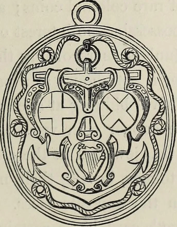 An illustration from Coins, medals, and seals, ancient and modern. Illustrated and described. With a sketch of the history of coins and coinage, instructions for young collectors, tables of comparative rarity, price lists of English and American coins, medals and tokens, &c., &c, 1861, leaf 110