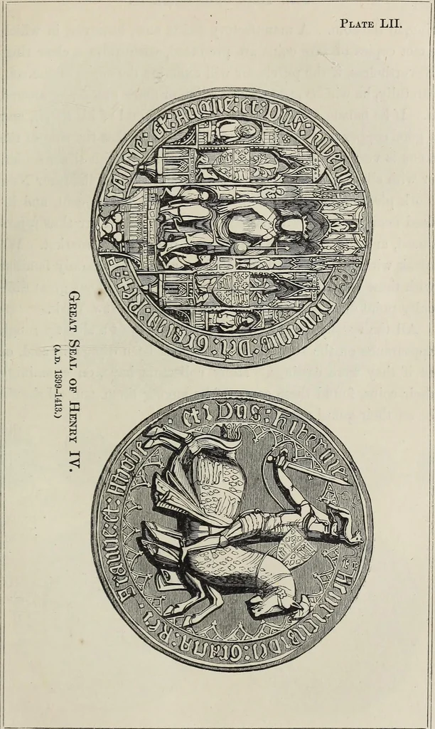 An illustration from Coins, medals, and seals, ancient and modern. Illustrated and described. With a sketch of the history of coins and coinage, instructions for young collectors, tables of comparative rarity, price lists of English and American coins, medals and tokens, &c., &c, 1861, leaf 120