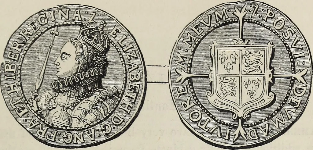 An illustration from Coins, medals, and seals, ancient and modern. Illustrated and described. With a sketch of the history of coins and coinage, instructions for young collectors, tables of comparative rarity, price lists of English and American coins, medals and tokens, &c., &c, 1861, leaf 122