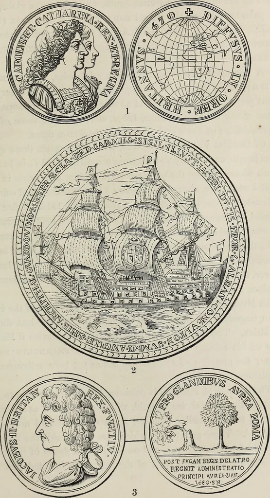 An illustration from Coins, medals, and seals, ancient and modern. Illustrated and described. With a sketch of the history of coins and coinage, instructions for young collectors, tables of comparative rarity, price lists of English and American coins, medals and tokens, &c., &c, 1861, leaf 126