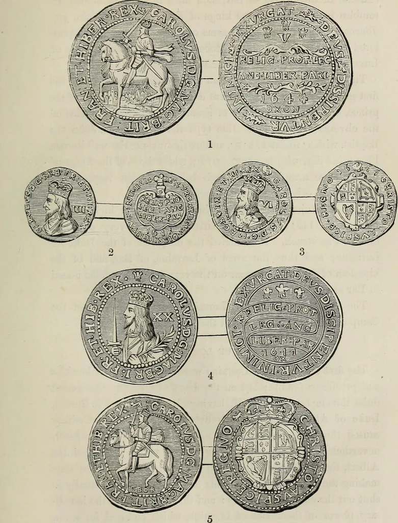 An illustration from Coins, medals, and seals, ancient and modern. Illustrated and described. With a sketch of the history of coins and coinage, instructions for young collectors, tables of comparative rarity, price lists of English and American coins, medals and tokens, &c., &c, 1861, leaf 138