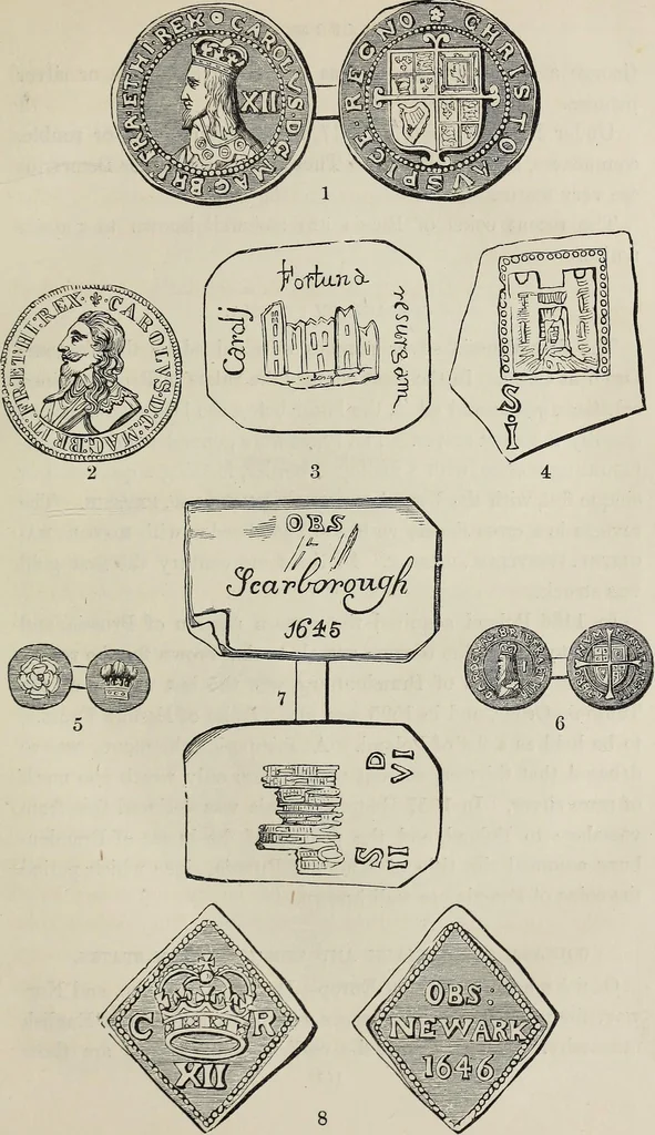 An illustration from Coins, medals, and seals, ancient and modern. Illustrated and described. With a sketch of the history of coins and coinage, instructions for young collectors, tables of comparative rarity, price lists of English and American coins, medals and tokens, &c., &c, 1861, leaf 146