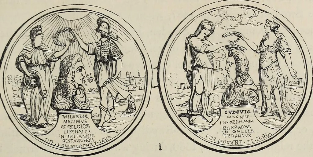 An illustration from Coins, medals, and seals, ancient and modern. Illustrated and described. With a sketch of the history of coins and coinage, instructions for young collectors, tables of comparative rarity, price lists of English and American coins, medals and tokens, &c., &c, 1861, leaf 150