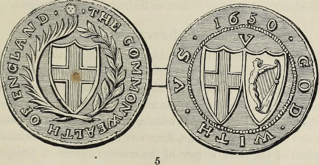 An illustration from Coins, medals, and seals, ancient and modern. Illustrated and described. With a sketch of the history of coins and coinage, instructions for young collectors, tables of comparative rarity, price lists of English and American coins, medals and tokens, &c., &c, 1861, leaf 152
