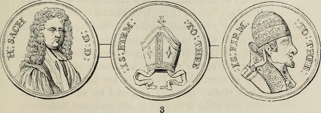 An illustration from Coins, medals, and seals, ancient and modern. Illustrated and described. With a sketch of the history of coins and coinage, instructions for young collectors, tables of comparative rarity, price lists of English and American coins, medals and tokens, &c., &c, 1861, leaf 156
