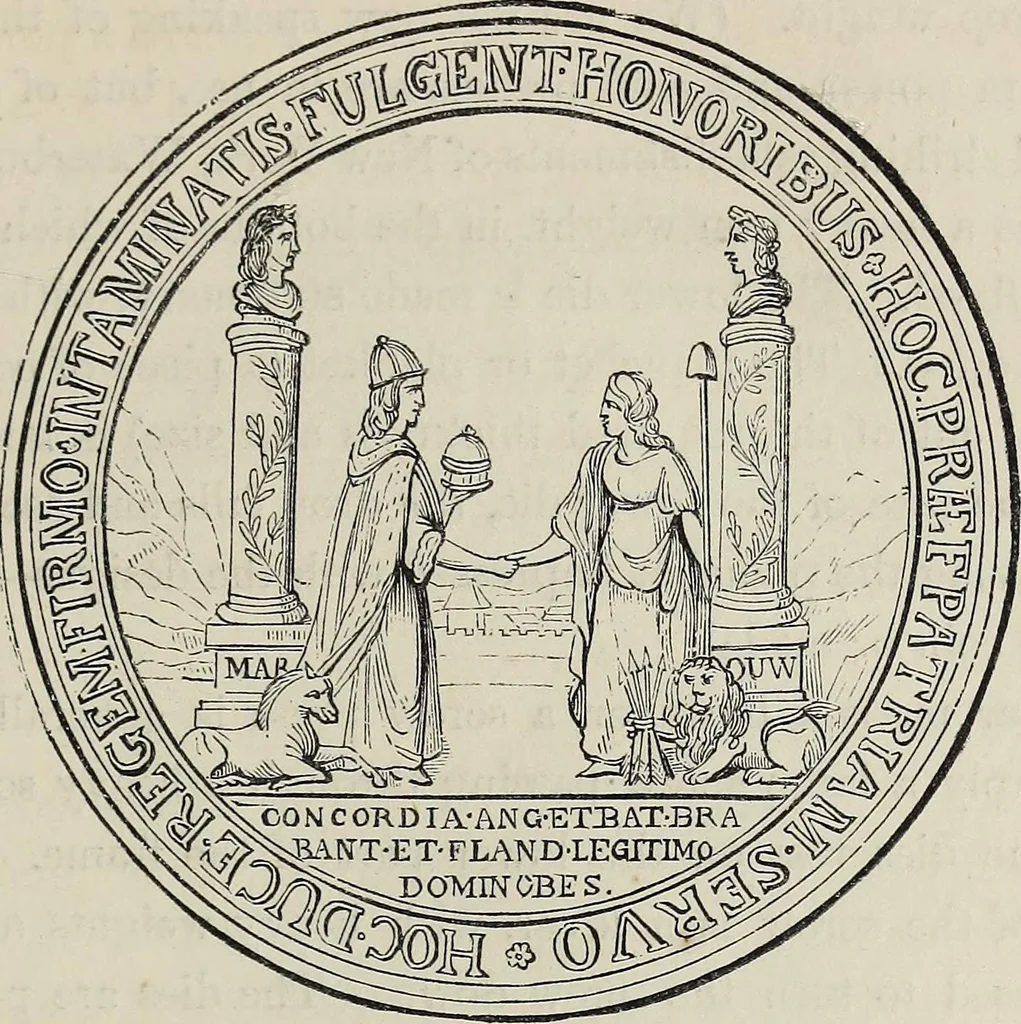 An illustration from Coins, medals, and seals, ancient and modern. Illustrated and described. With a sketch of the history of coins and coinage, instructions for young collectors, tables of comparative rarity, price lists of English and American coins, medals and tokens, &c., &c, 1861, leaf 164