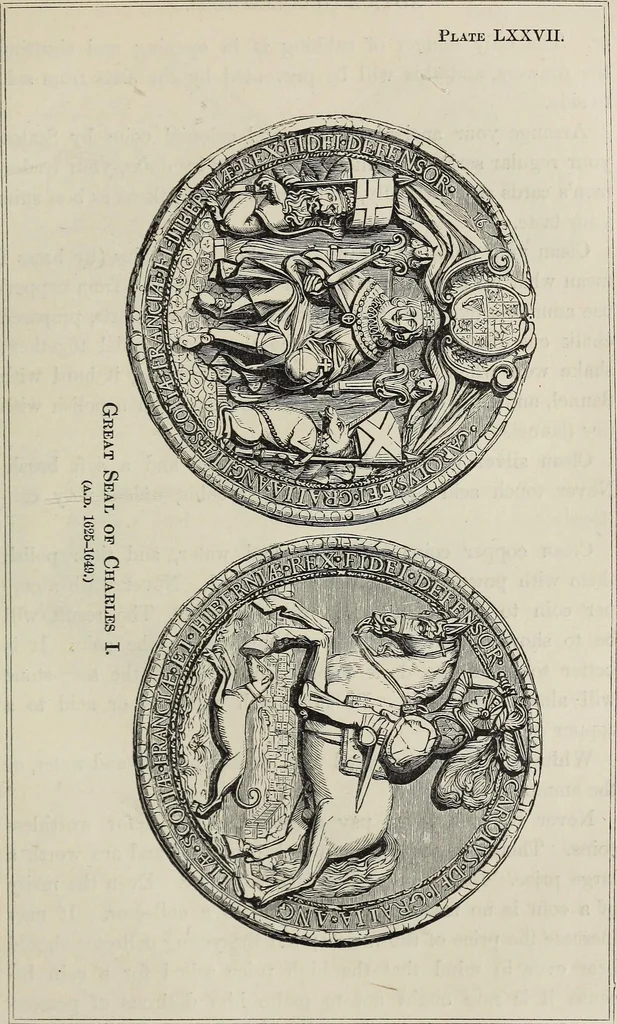 An illustration from Coins, medals, and seals, ancient and modern. Illustrated and described. With a sketch of the history of coins and coinage, instructions for young collectors, tables of comparative rarity, price lists of English and American coins, medals and tokens, &c., &c, 1861, leaf 170