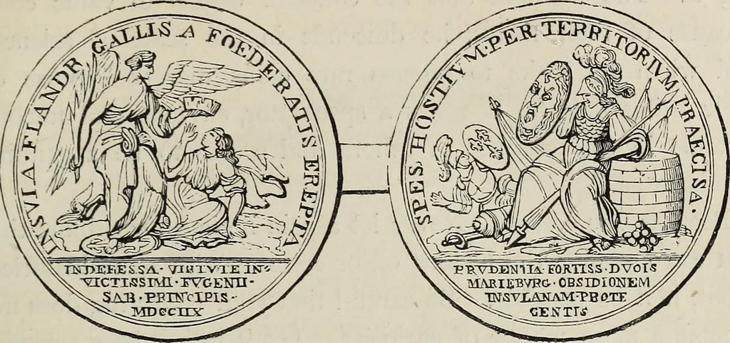 An illustration from Coins, medals, and seals, ancient and modern. Illustrated and described. With a sketch of the history of coins and coinage, instructions for young collectors, tables of comparative rarity, price lists of English and American coins, medals and tokens, &c., &c, 1861, leaf 172