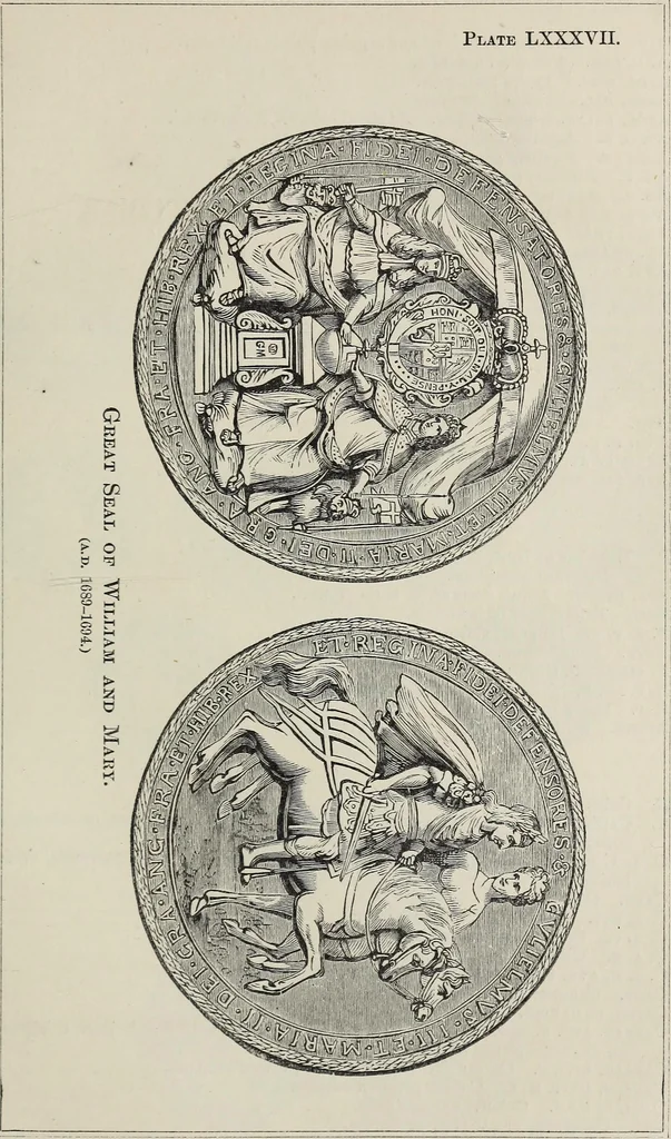An illustration from Coins, medals, and seals, ancient and modern. Illustrated and described. With a sketch of the history of coins and coinage, instructions for young collectors, tables of comparative rarity, price lists of English and American coins, medals and tokens, &c., &c, 1861, leaf 190
