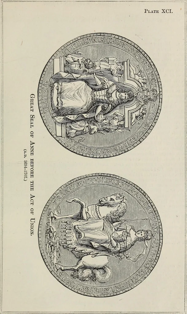 An illustration from Coins, medals, and seals, ancient and modern. Illustrated and described. With a sketch of the history of coins and coinage, instructions for young collectors, tables of comparative rarity, price lists of English and American coins, medals and tokens, &c., &c, 1861, leaf 198
