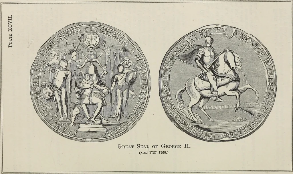 An illustration from Coins, medals, and seals, ancient and modern. Illustrated and described. With a sketch of the history of coins and coinage, instructions for young collectors, tables of comparative rarity, price lists of English and American coins, medals and tokens, &c., &c, 1861, leaf 210