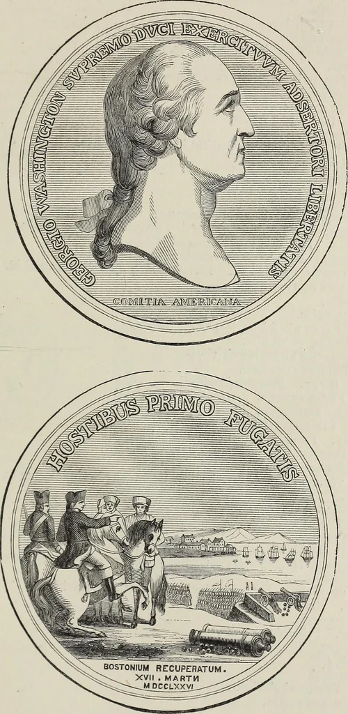 An illustration from Coins, medals, and seals, ancient and modern. Illustrated and described. With a sketch of the history of coins and coinage, instructions for young collectors, tables of comparative rarity, price lists of English and American coins, medals and tokens, &c., &c, 1861, leaf 212