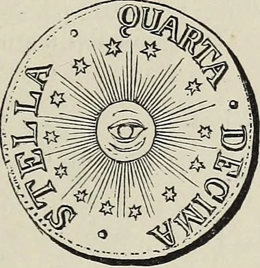 An illustration from Coins, medals, and seals, ancient and modern. Illustrated and described. With a sketch of the history of coins and coinage, instructions for young collectors, tables of comparative rarity, price lists of English and American coins, medals and tokens, &c., &c, 1861, leaf 218