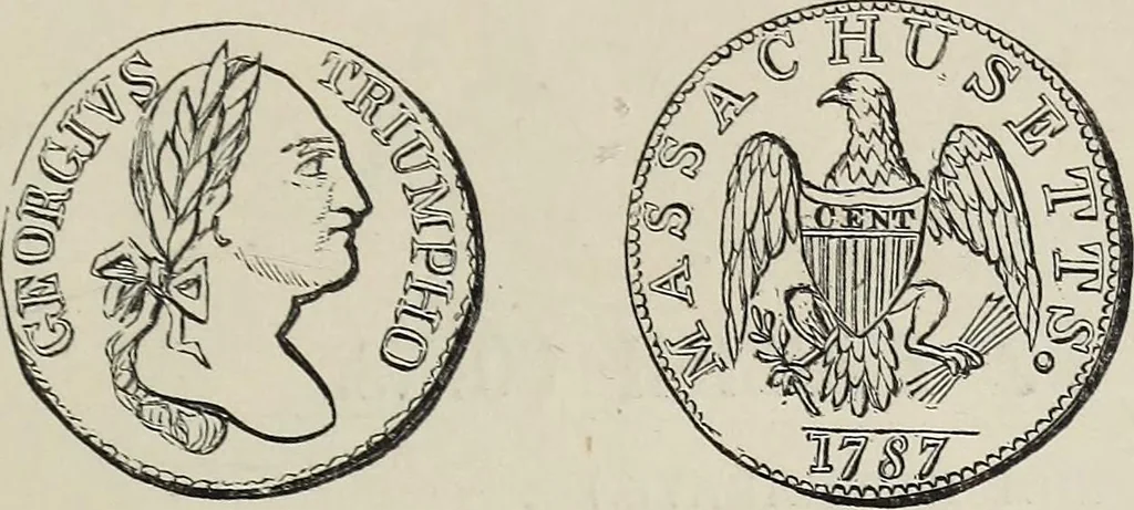 An illustration from Coins, medals, and seals, ancient and modern. Illustrated and described. With a sketch of the history of coins and coinage, instructions for young collectors, tables of comparative rarity, price lists of English and American coins, medals and tokens, &c., &c, 1861, leaf 222