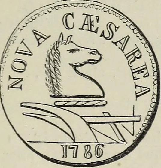 An illustration from Coins, medals, and seals, ancient and modern. Illustrated and described. With a sketch of the history of coins and coinage, instructions for young collectors, tables of comparative rarity, price lists of English and American coins, medals and tokens, &c., &c, 1861, leaf 222