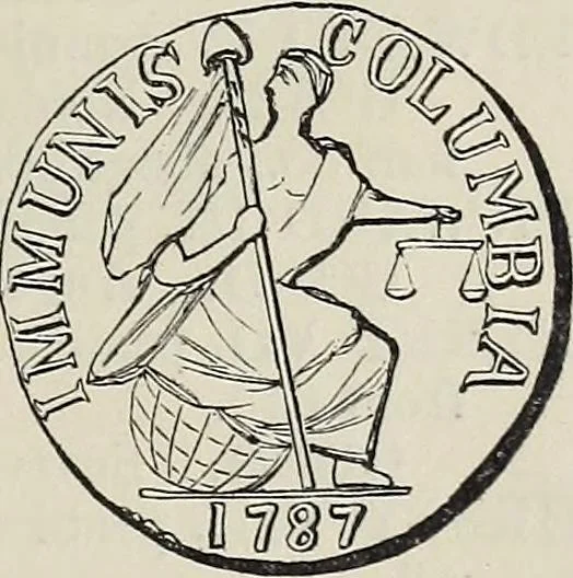 An illustration from Coins, medals, and seals, ancient and modern. Illustrated and described. With a sketch of the history of coins and coinage, instructions for young collectors, tables of comparative rarity, price lists of English and American coins, medals and tokens, &c., &c, 1861, leaf 222