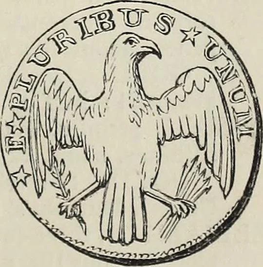 An illustration from Coins, medals, and seals, ancient and modern. Illustrated and described. With a sketch of the history of coins and coinage, instructions for young collectors, tables of comparative rarity, price lists of English and American coins, medals and tokens, &c., &c, 1861, leaf 222