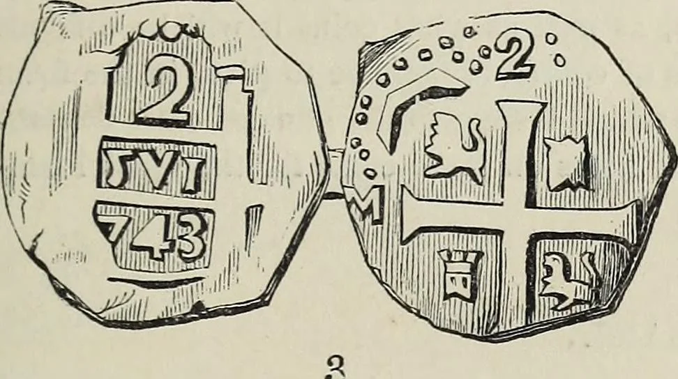 An illustration from Coins, medals, and seals, ancient and modern. Illustrated and described. With a sketch of the history of coins and coinage, instructions for young collectors, tables of comparative rarity, price lists of English and American coins, medals and tokens, &c., &c, 1861, leaf 226