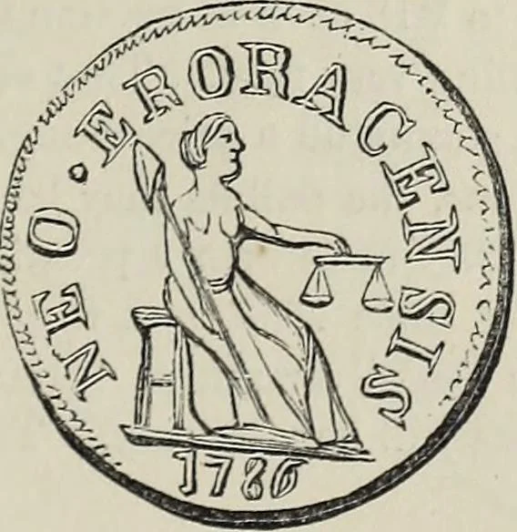 An illustration from Coins, medals, and seals, ancient and modern. Illustrated and described. With a sketch of the history of coins and coinage, instructions for young collectors, tables of comparative rarity, price lists of English and American coins, medals and tokens, &c., &c, 1861, leaf 226