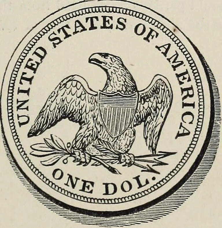An illustration from Coins, medals, and seals, ancient and modern. Illustrated and described. With a sketch of the history of coins and coinage, instructions for young collectors, tables of comparative rarity, price lists of English and American coins, medals and tokens, &c., &c, 1861, leaf 236