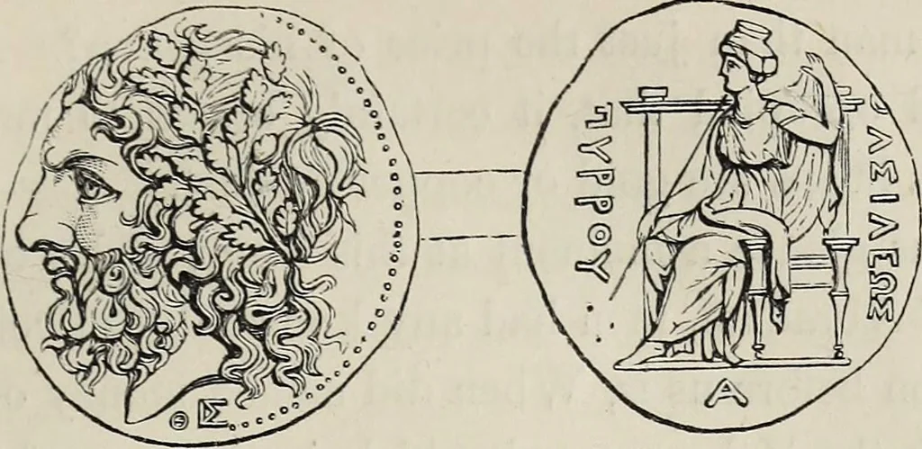 An illustration from Coins, medals, and seals, ancient and modern. Illustrated and described. With a sketch of the history of coins and coinage, instructions for young collectors, tables of comparative rarity, price lists of English and American coins, medals and tokens, &c., &c, 1861, leaf 24