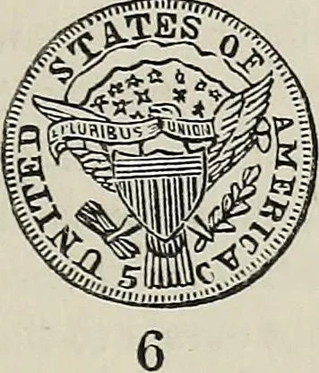 An illustration from Coins, medals, and seals, ancient and modern. Illustrated and described. With a sketch of the history of coins and coinage, instructions for young collectors, tables of comparative rarity, price lists of English and American coins, medals and tokens, &c., &c, 1861, leaf 240