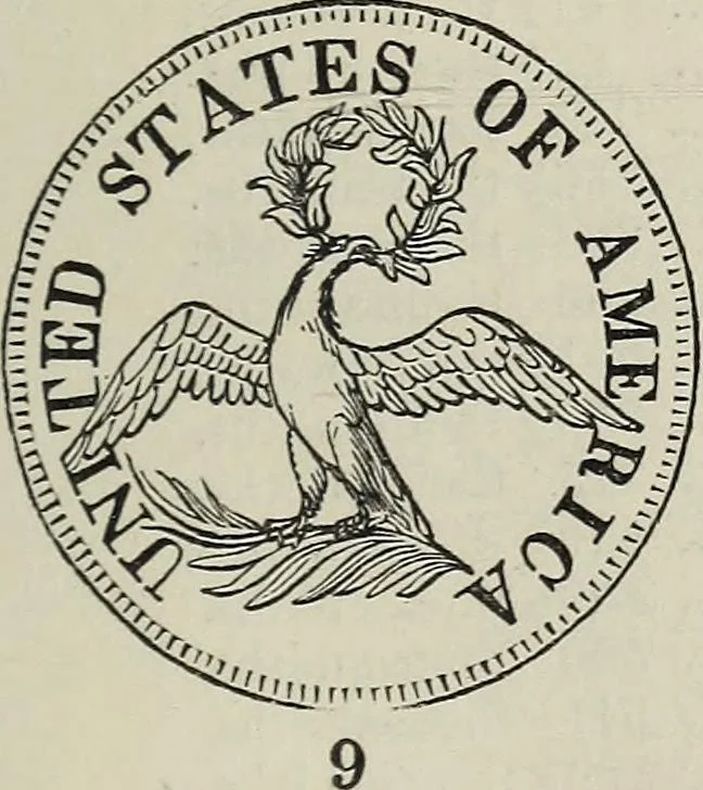 An illustration from Coins, medals, and seals, ancient and modern. Illustrated and described. With a sketch of the history of coins and coinage, instructions for young collectors, tables of comparative rarity, price lists of English and American coins, medals and tokens, &c., &c, 1861, leaf 240