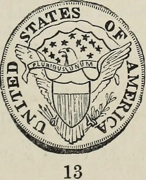 An illustration from Coins, medals, and seals, ancient and modern. Illustrated and described. With a sketch of the history of coins and coinage, instructions for young collectors, tables of comparative rarity, price lists of English and American coins, medals and tokens, &c., &c, 1861, leaf 240
