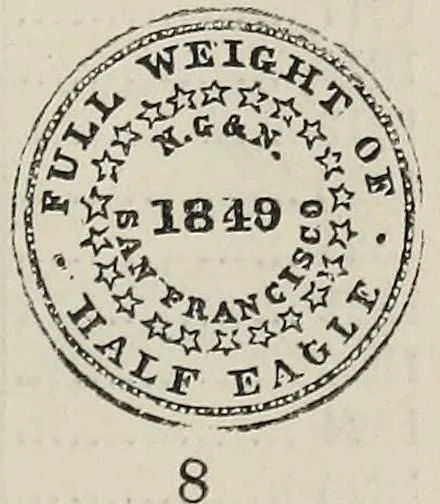 An illustration from Coins, medals, and seals, ancient and modern. Illustrated and described. With a sketch of the history of coins and coinage, instructions for young collectors, tables of comparative rarity, price lists of English and American coins, medals and tokens, &c., &c, 1861, leaf 242