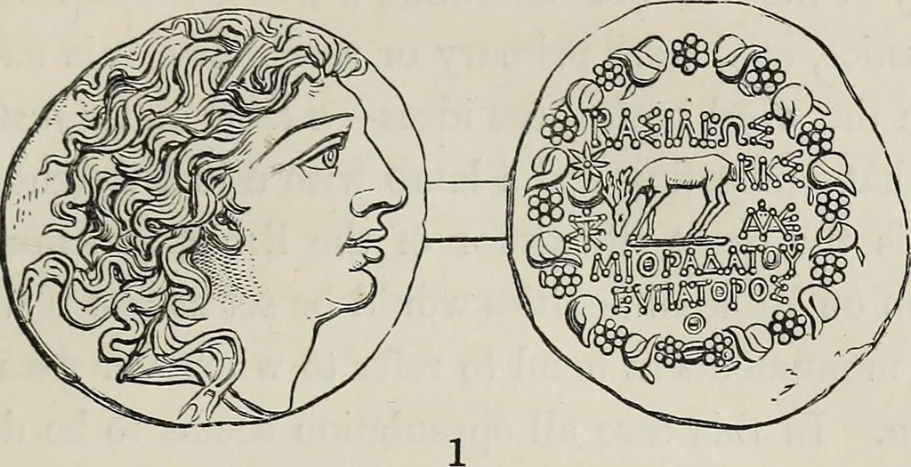 An illustration from Coins, medals, and seals, ancient and modern. Illustrated and described. With a sketch of the history of coins and coinage, instructions for young collectors, tables of comparative rarity, price lists of English and American coins, medals and tokens, &c., &c, 1861, leaf 26
