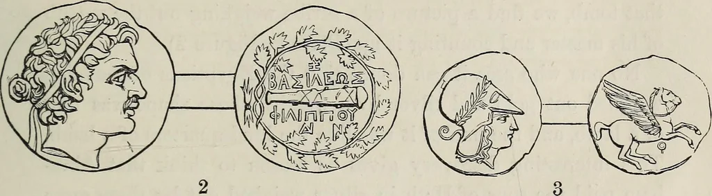 An illustration from Coins, medals, and seals, ancient and modern. Illustrated and described. With a sketch of the history of coins and coinage, instructions for young collectors, tables of comparative rarity, price lists of English and American coins, medals and tokens, &c., &c, 1861, leaf 26