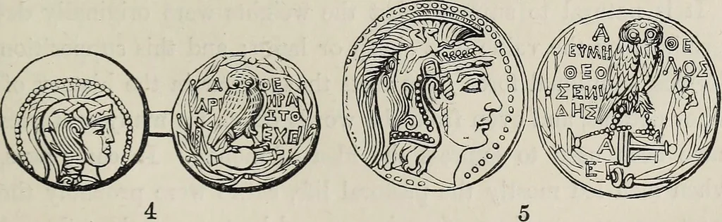 An illustration from Coins, medals, and seals, ancient and modern. Illustrated and described. With a sketch of the history of coins and coinage, instructions for young collectors, tables of comparative rarity, price lists of English and American coins, medals and tokens, &c., &c, 1861, leaf 26