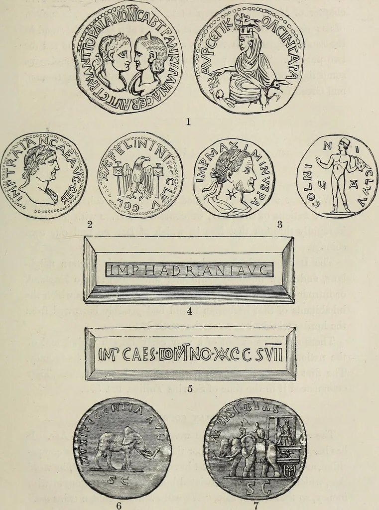 An illustration from Coins, medals, and seals, ancient and modern. Illustrated and described. With a sketch of the history of coins and coinage, instructions for young collectors, tables of comparative rarity, price lists of English and American coins, medals and tokens, &c., &c, 1861, leaf 48