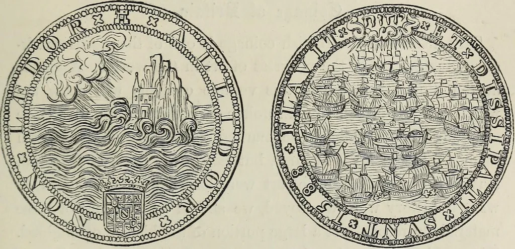 An illustration from Coins, medals, and seals, ancient and modern. Illustrated and described. With a sketch of the history of coins and coinage, instructions for young collectors, tables of comparative rarity, price lists of English and American coins, medals and tokens, &c., &c, 1861, leaf 56