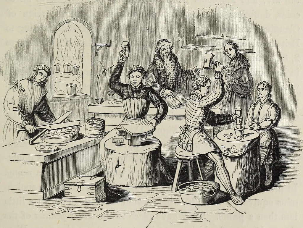 An illustration from Coins, medals, and seals, ancient and modern. Illustrated and described. With a sketch of the history of coins and coinage, instructions for young collectors, tables of comparative rarity, price lists of English and American coins, medals and tokens, &c., &c, 1861, leaf 58