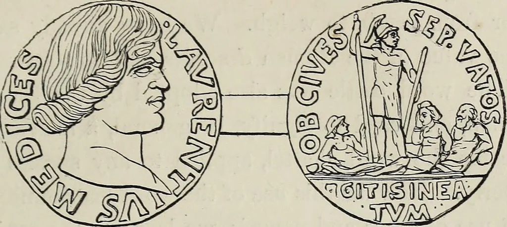 An illustration from Coins, medals, and seals, ancient and modern. Illustrated and described. With a sketch of the history of coins and coinage, instructions for young collectors, tables of comparative rarity, price lists of English and American coins, medals and tokens, &c., &c, 1861, leaf 60