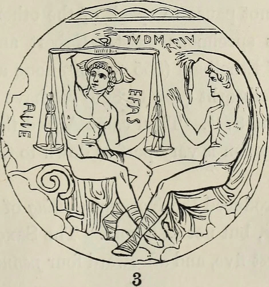 An illustration from Coins, medals, and seals, ancient and modern. Illustrated and described. With a sketch of the history of coins and coinage, instructions for young collectors, tables of comparative rarity, price lists of English and American coins, medals and tokens, &c., &c, 1861, leaf 60