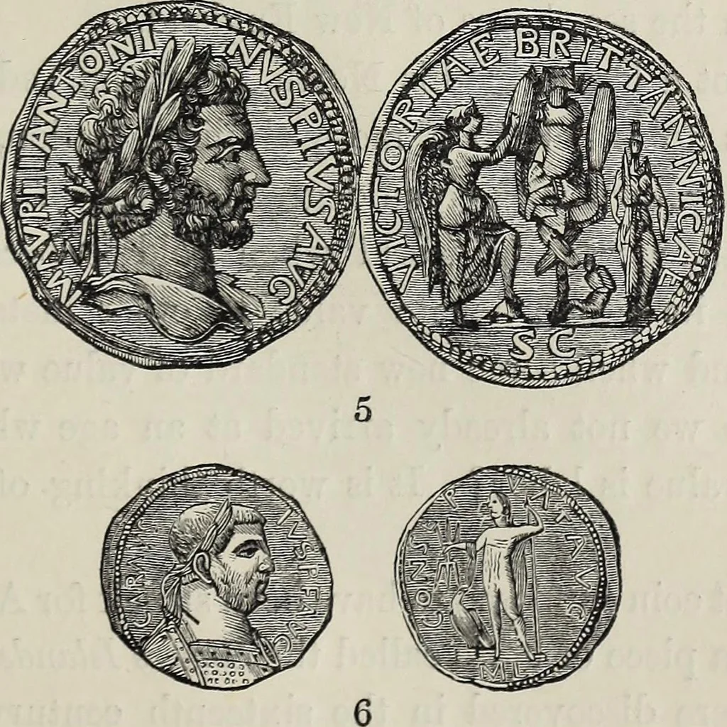 An illustration from Coins, medals, and seals, ancient and modern. Illustrated and described. With a sketch of the history of coins and coinage, instructions for young collectors, tables of comparative rarity, price lists of English and American coins, medals and tokens, &c., &c, 1861, leaf 66