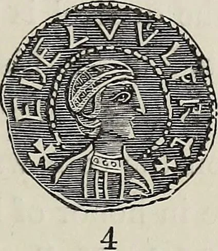 An illustration from Coins, medals, and seals, ancient and modern. Illustrated and described. With a sketch of the history of coins and coinage, instructions for young collectors, tables of comparative rarity, price lists of English and American coins, medals and tokens, &c., &c, 1861, leaf 70