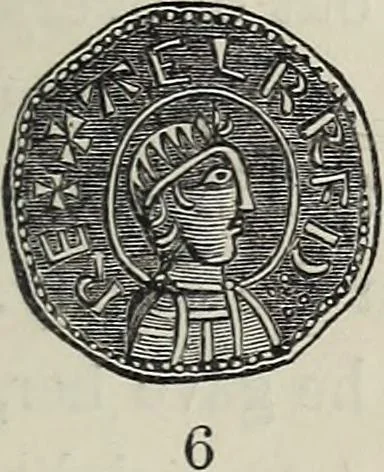 An illustration from Coins, medals, and seals, ancient and modern. Illustrated and described. With a sketch of the history of coins and coinage, instructions for young collectors, tables of comparative rarity, price lists of English and American coins, medals and tokens, &c., &c, 1861, leaf 70