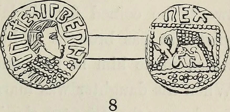 An illustration from Coins, medals, and seals, ancient and modern. Illustrated and described. With a sketch of the history of coins and coinage, instructions for young collectors, tables of comparative rarity, price lists of English and American coins, medals and tokens, &c., &c, 1861, leaf 70