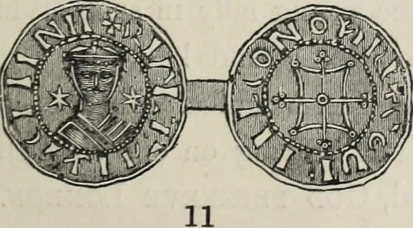 An illustration from Coins, medals, and seals, ancient and modern. Illustrated and described. With a sketch of the history of coins and coinage, instructions for young collectors, tables of comparative rarity, price lists of English and American coins, medals and tokens, &c., &c, 1861, leaf 70