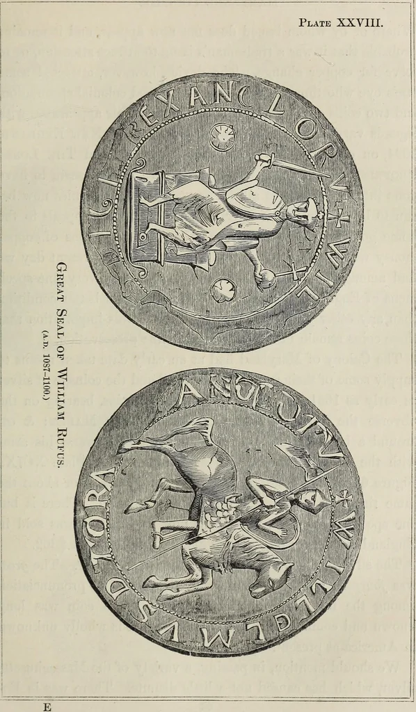 An illustration from Coins, medals, and seals, ancient and modern. Illustrated and described. With a sketch of the history of coins and coinage, instructions for young collectors, tables of comparative rarity, price lists of English and American coins, medals and tokens, &c., &c, 1861, leaf 72