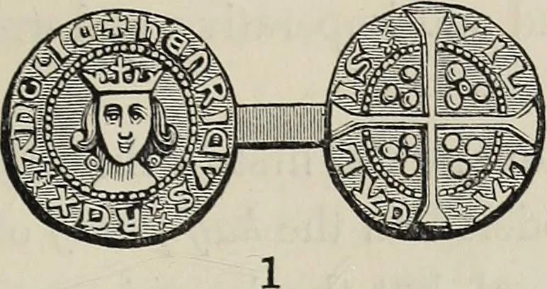 An illustration from Coins, medals, and seals, ancient and modern. Illustrated and described. With a sketch of the history of coins and coinage, instructions for young collectors, tables of comparative rarity, price lists of English and American coins, medals and tokens, &c., &c, 1861, leaf 82