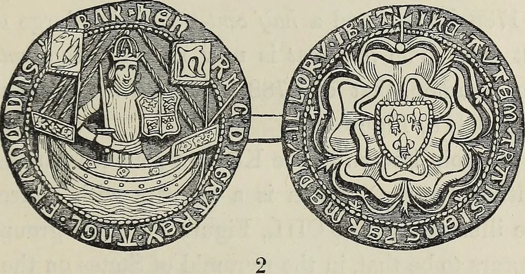 An illustration from Coins, medals, and seals, ancient and modern. Illustrated and described. With a sketch of the history of coins and coinage, instructions for young collectors, tables of comparative rarity, price lists of English and American coins, medals and tokens, &c., &c, 1861, leaf 90