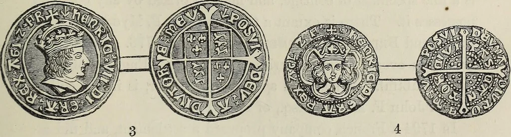 An illustration from Coins, medals, and seals, ancient and modern. Illustrated and described. With a sketch of the history of coins and coinage, instructions for young collectors, tables of comparative rarity, price lists of English and American coins, medals and tokens, &c., &c, 1861, leaf 90