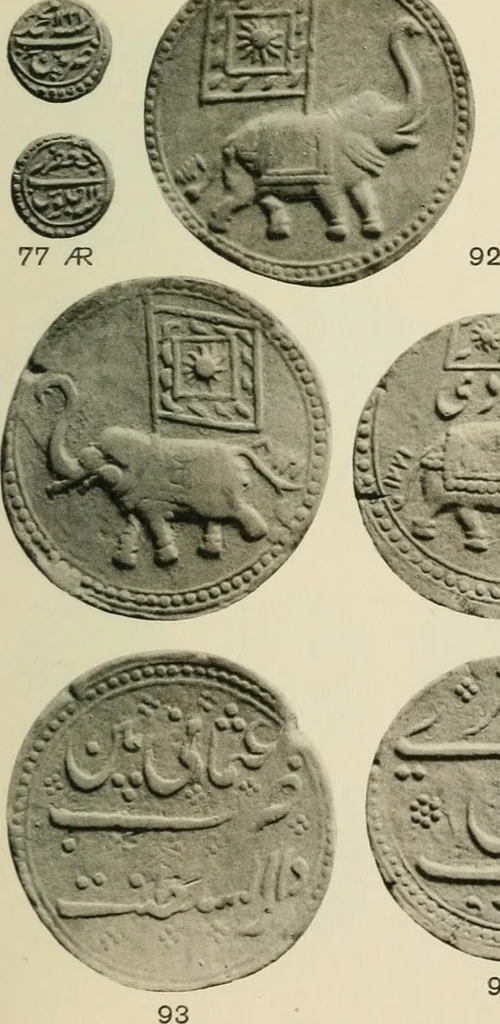 An illustration from The coins of Haidar Ali and Tipu Sultan, 1921, leaf 142