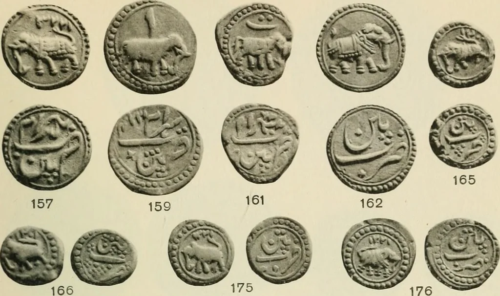 An illustration from The coins of Haidar Ali and Tipu Sultan, 1921, leaf 146